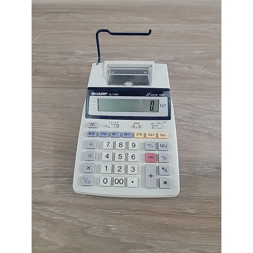 Sharp EL-1750V 12 Digit 2-Color Printing Calculator Adding Machine Tested Read